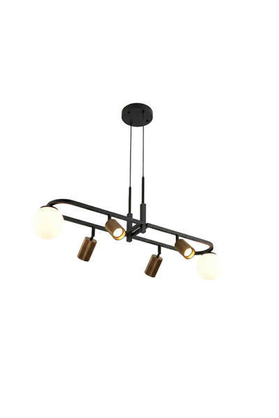 Avonni 1950-6Y-BSY Eskitme/Siyah Boyalı Modern Avize E27 Metal Cam 100 cm