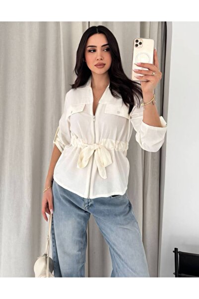 Noa&Noa Women's Zippered Belted Shirt