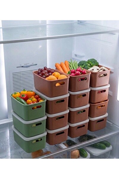 2’li Dikdörtgen Saklama Kabı Seti-Buz dolabı Organizer Seti -3,5 LT