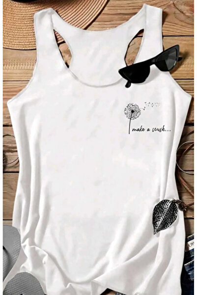 SUNFREE Dandelion Flower Printed Women's Sleeveless Swimmer Tank Top Tshirt