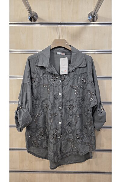 Park Moda Shirt with Sequin Detail, 100% Cotton