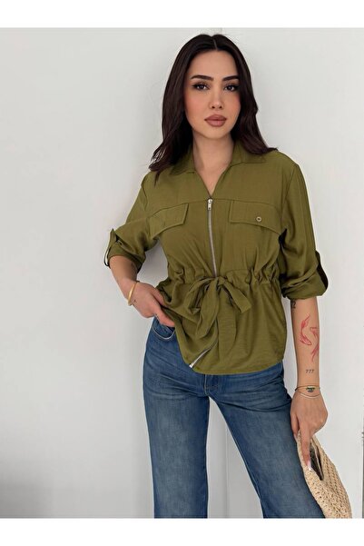 Noa&Noa Cămașă de damă cu fermoar și curea