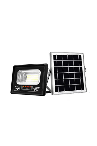 HASSAN Proiector solar Jortan 100W IP66 cu indicator de baterie și telecomand...