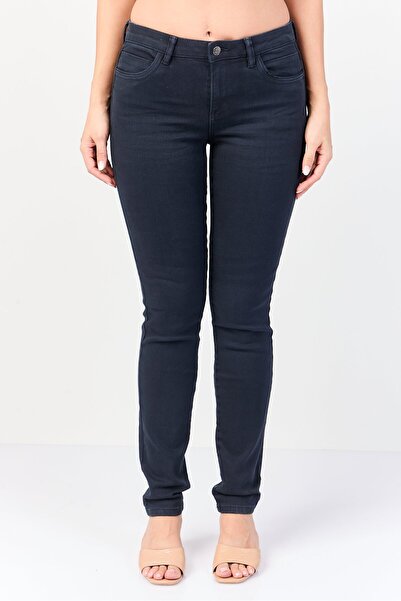Esprit Women Slim Fit Solid Non Stretchable Denim Jeans, Navy