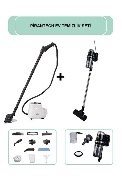 PiranTech CB-103A Buharlı Temizlik Makinesi // EK-200 Torbasız Kablolu Dikey ...