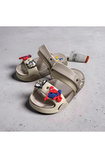 AkınalBella παιδικά μπεζ σανδάλια με σχέδιο, ελαφριά και άνετα, με σόλα