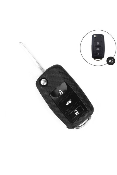 Volkswagen Silicone Carbon Key Case for Skoda Seat M2