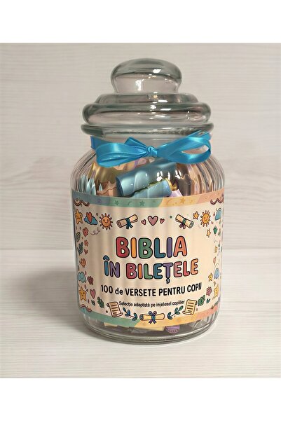 OEM Borcanul cu 100 de Versete Biblice pentru Copii „Biblia în Bilețele” – Me...