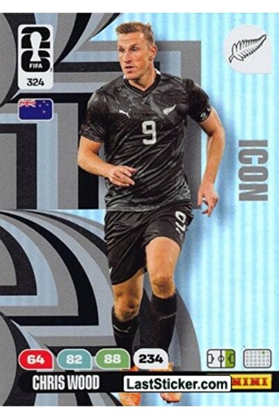 Panini كريس وود (نيوزيلندا) 324. كأس العالم لكرة القدم 2026. بطاقة أدينالين X...