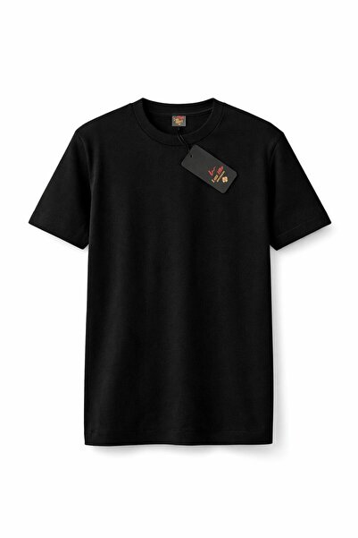 URBANATURE Men's black premium-basic t-shirt, regular fit, comfortable material
