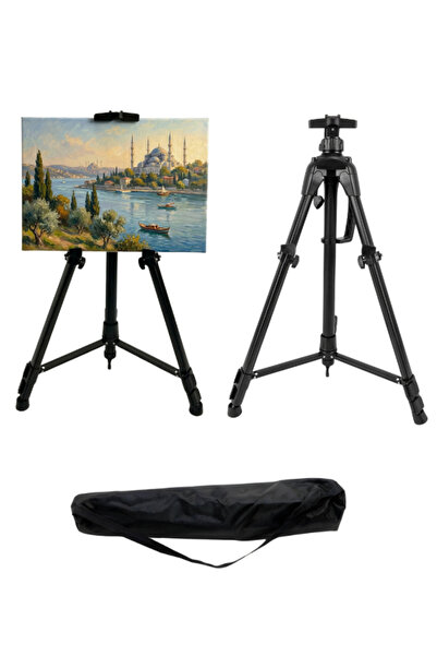 Temel Katlanabilir Metal Tripod Şövale - Kollu Yükseklik Ayarlı, Su Terazili,...