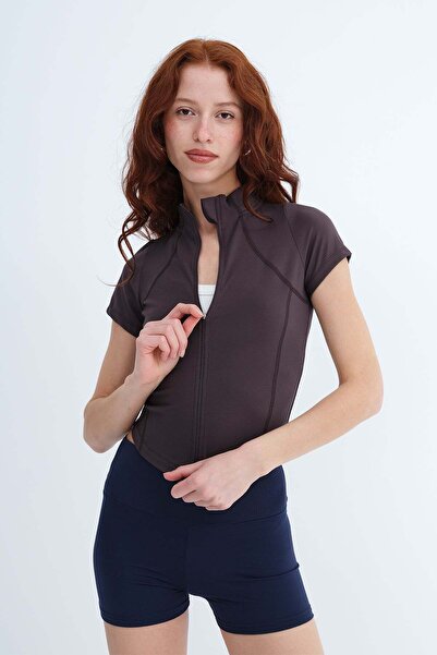 Addax Κοντομάνικη ζακέτα με φερμουάρ H4004