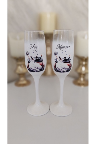 EvB Bride and groom glasses set