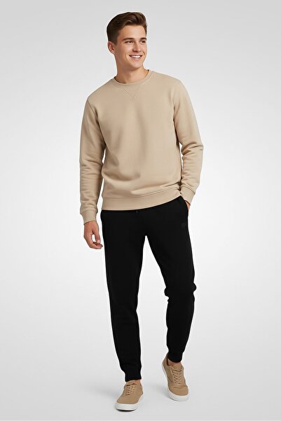 SANDRO Men Regular Fit Solid Sweatpants, Black