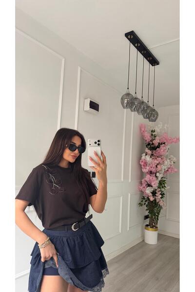 Daves تنورة دينيم بتفاصيل من الدانتيل