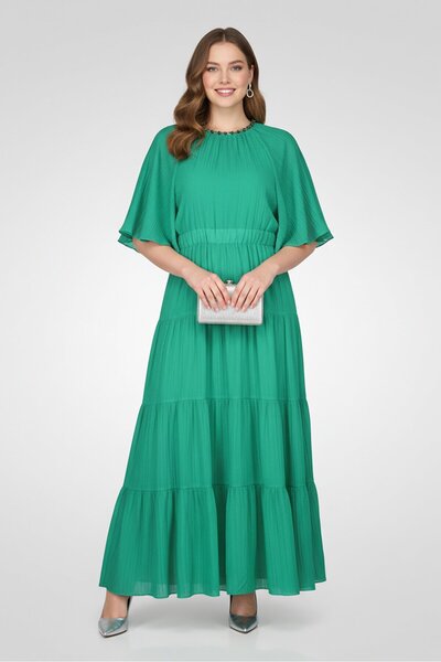 SANDRO Women Embellished Detail Maxi Dress, Green