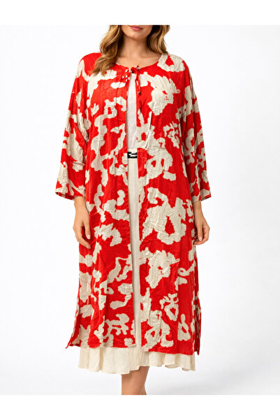Yena Tekstil Red Patterned Kimono