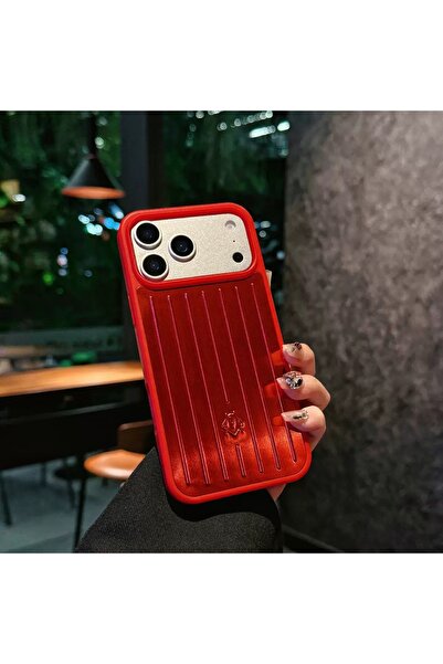 HYPERSOFT Iphone 17 Pro (6.3 inç) Uyumlu Çizgili Valiz Desenli Alüminyum Lux ...