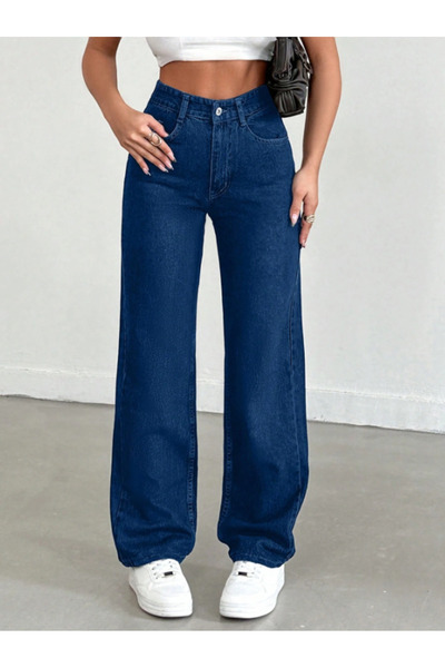 Noxter Pantaloni de damă din denim albastru închis