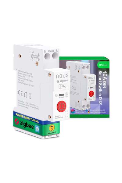 Nous D1Z Smart Electric Circuit Breaker, 16A, ZigBee, 1 Channel, Energy Monit...