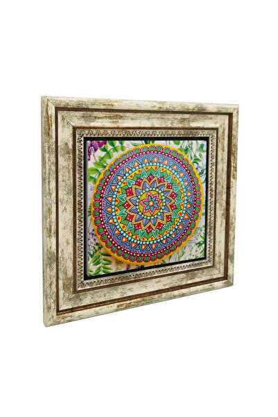 Sadrazam Tablou din piatră naturală cu model Mandala imprimat 25X25KD-52