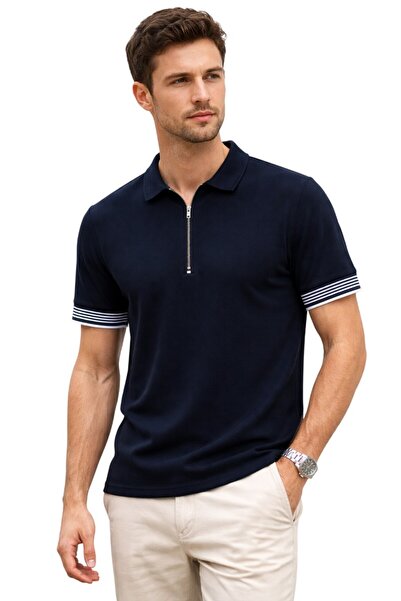 Cazador 44715 Polo majica s visokim ovratnikom Muška tamnoplava majica