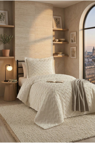 miar home perde tekstil Single Bedspread 180 X 260 cm – Valon Model 1 Piece 5...