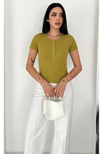 Noa&Noa Bluză crop cu nasturi și detalii brodate pentru femei