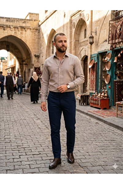 Fine Touch Premium Men's Shirt 100% Cotton Slim Fit Modern Stylish Design