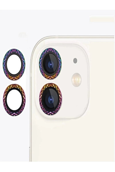 CaseHub iPhone 11 & 12 & 12 Mini Colorful Prism Camera Lens Protector 9H Hard...
