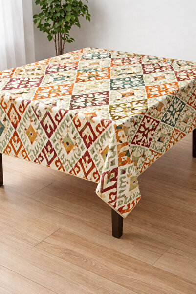 Doğa Ev Tekstili Retro Tablecloth Panama Linen Liquid and Stain Repellent Fea...