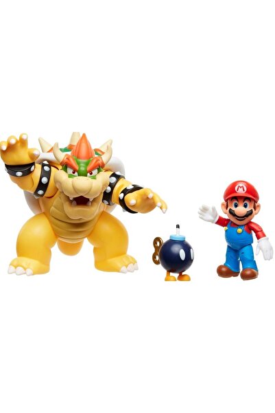 Jakks Pacific Nintendo Super Mario Wave 1 Mario vs Bowser Diorama Seti 15cm