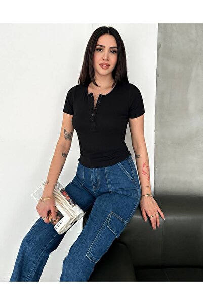 Noa&Noa Γυναικεία μπλούζα με κουμπιά και λεπτομέρειες, τύπου καμιζόλας