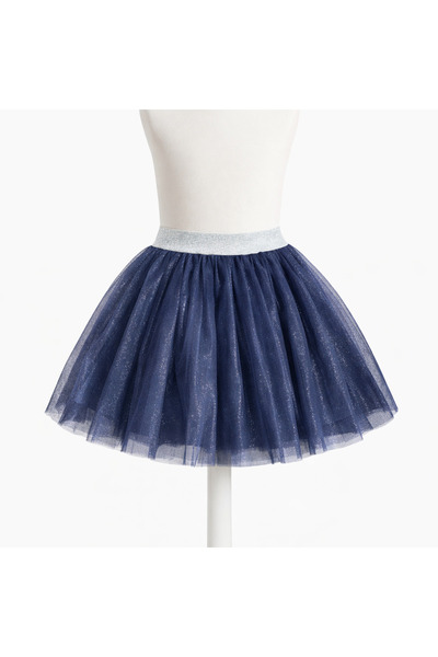Lika Basic Lined Glitter Tutu Skirt Navy Blue