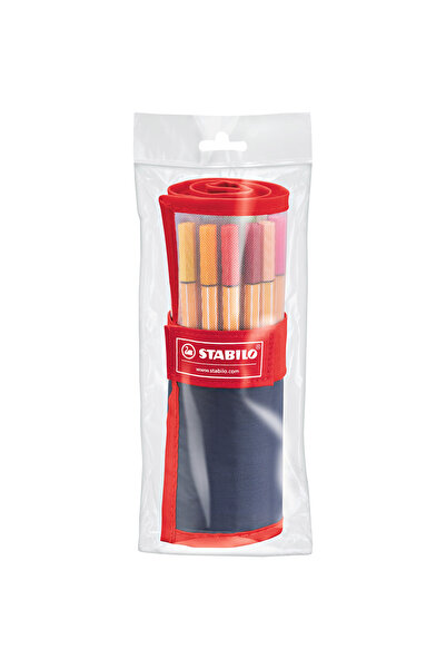 Stabilo Point 88 Fine Tip Marker Pen 25 Colors Set with Roll Bag