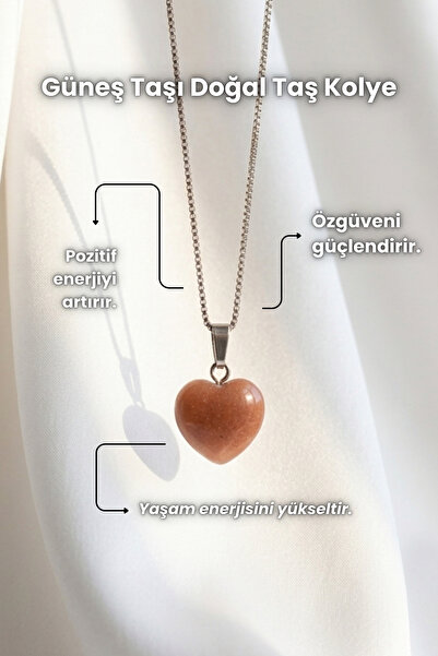 Elifsu Jewelry قلادة من الحجر الطبيعي على شكل قلب أو نجمة بقطع خاص
