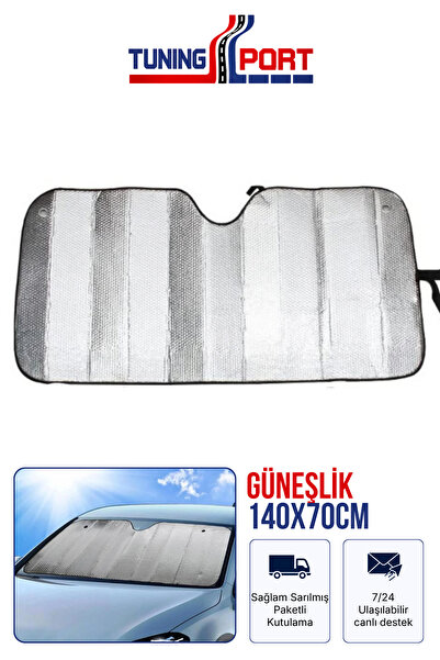 TuningPort 140x70 cm Vantuzlu Araç Cam Güneşlik Geniş Ön Cam Gölgelik