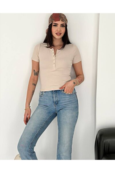 Noa&Noa Γυναικεία μπλούζα με κουμπιά και λεπτομέρειες, τύπου καμιζόλας