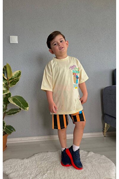 NURTOPU Set pantaloni scurți pentru băieți, set de vară cu mâneci scurte, din...