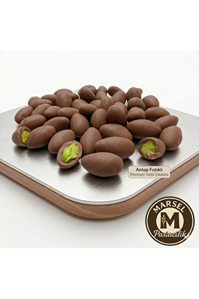 MARSEL Sütlü Çikolata Kaplı Antep Fıstık Draje Mat fıstık Sütlü 500 Gr