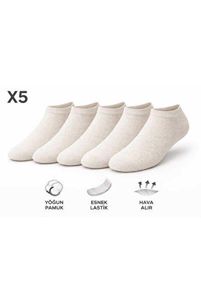 Tina atelier 5 Çift Kadın Pamuklu Düz Spor Patik Sneaker Çorap