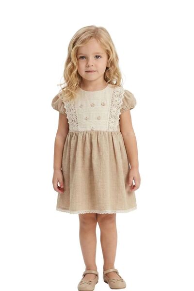 Bombili Embroidered Front Muslin Dress