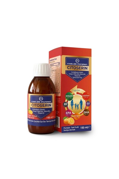 AXELON PHARMA سيتوسيرين شراب بنكهة البرتقال والتوتيفروتي والفانيليا