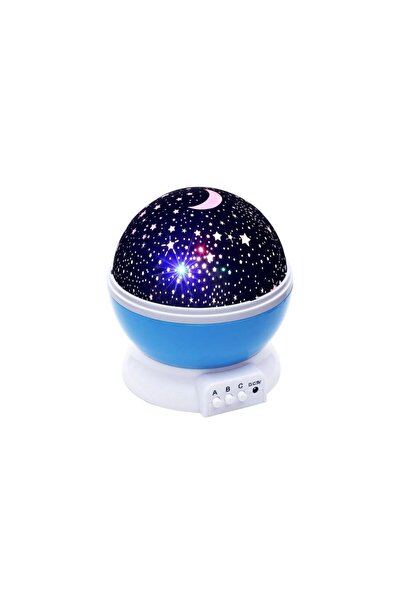 MeriMag Περιστρεφόμενος Προβολέας με Προβολή Αστεριών και Σελήνης, Μπλε