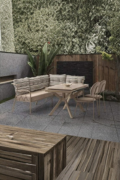 Savita Home Class Köşe Koltuk Takımı Petra Masa Suna Sandalye Cappuccino Nort...