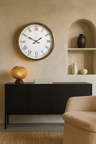 RiverWorld River World Duvar Saati 52 cm Metal Retro Eskitme Seri A