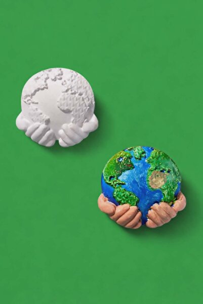 CATALEYA Figurina planeta din ipsos- relief (spate plat), 7 cm