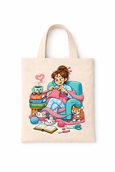 FANA Book Bag Colorful Slogan Printed Mini Canvas Tote Bag