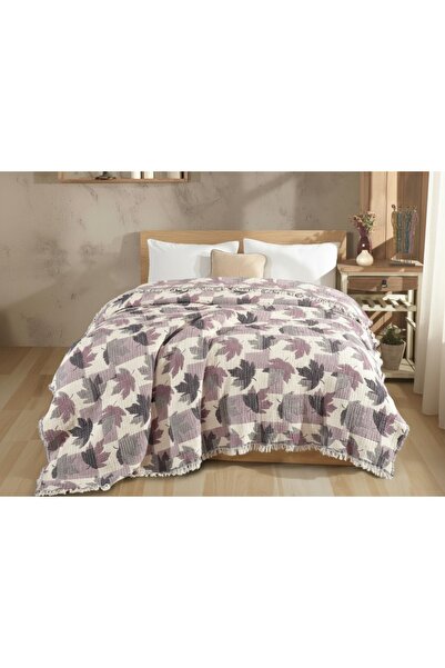 kesenegore Κουβέρτα από 100% βαμβάκι με σχέδιο φύλλων, 8 στρώσεις, μουσελίνα,...