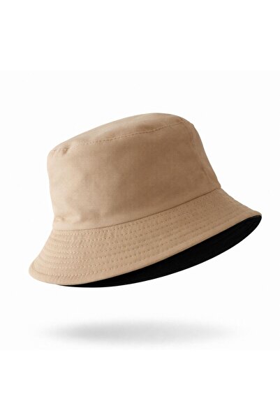 PERLOTUS Double-Sided Bucket Fisherman Hat Unisex 100% Cotton Black Inner Lin...